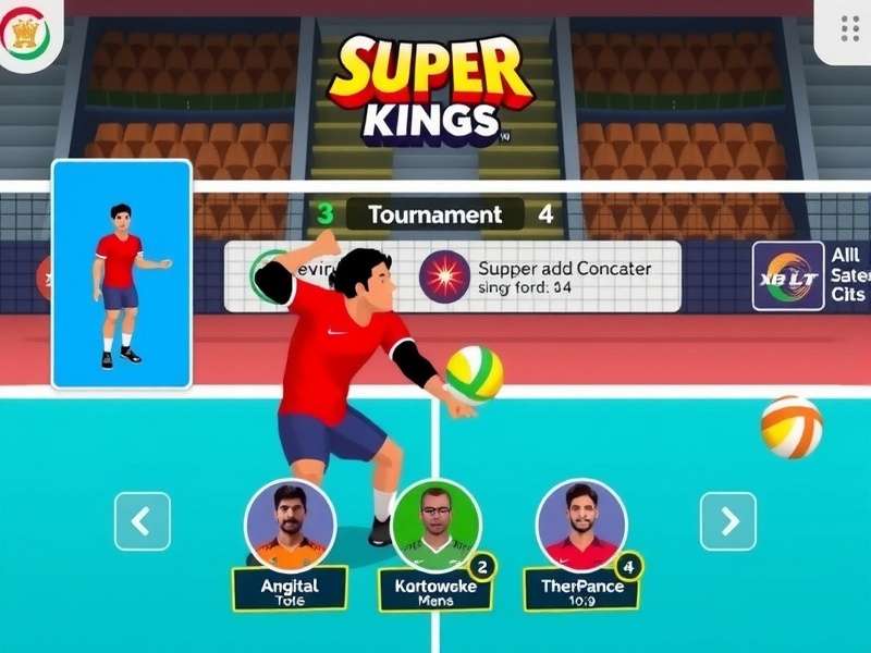 Super Volley Kings India gameplay screenshot showing volleyball action