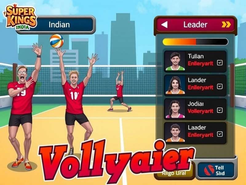 Super Volley Kings India tournament leaderboard showing Indian players